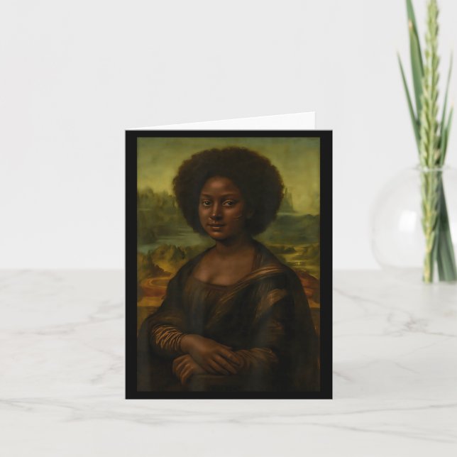 Tarjeta Black Mona Lisa Afro African Melanin Black History (Anverso)