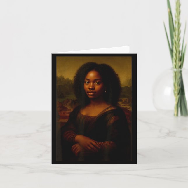 Tarjeta Black Mona Lisa Afro African Melanin Black History (Anverso)