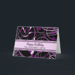 Tarjeta Black Purple Friend Birday Card<br><div class="desc">Bonito y tarjeta de saludo reflexivo para el cumpleaños de un amigo con moderno diseño de remolinos negros y morados y texto de estilo con letras a mano.</div>