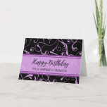 Tarjeta Black Purple Swirls Daughter Birday Card<br><div class="desc">Bonito y tarjeta de saludo reflexivo para el cumpleaños de su hija con moderno diseño de remolinos negros y morados y texto de estilo con letras a mano.</div>