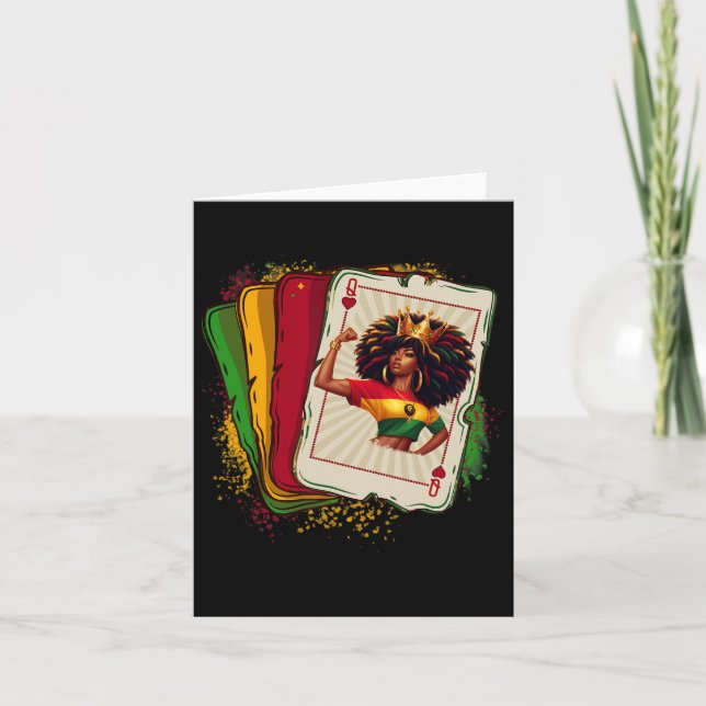 Tarjeta Black Queen Of Hearts Card Deck Game Orgulloso Neg (Anverso)