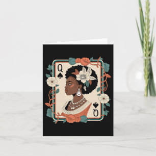 Tarjeta Black Queen Poker Card Black History Mono africano