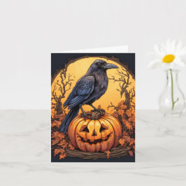 Tarjeta Black Raven Happy Halloween