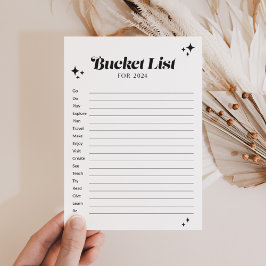 Tarjeta Black Retro Bucket List para 2024