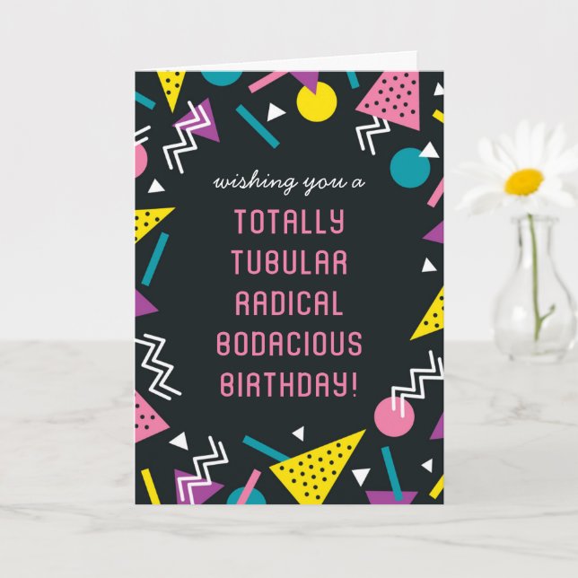 Tarjeta Black Retro Funny 80 Slang Birthday Card (Planta pequeña)