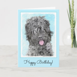 Tarjeta Black Russian Terrier Painting - Cute Original Dog