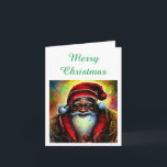 Tarjeta Black Santa Claus Merry Christmas Blank Card<br><div class="desc">Esta tarjeta de Papá Noel Negro con Feliz Navidad escrita con letra verde es la manera perfecta de celebrar la temporada navideña. Personalice el interior con un saludo de vacaciones personalizado o una nota personal.</div>