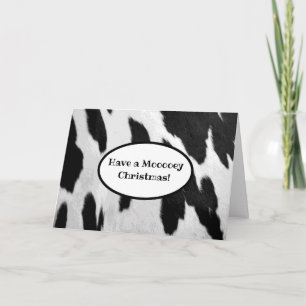 Tarjeta Black Spots Holstien Cow Ocultar Look Mooey Navida