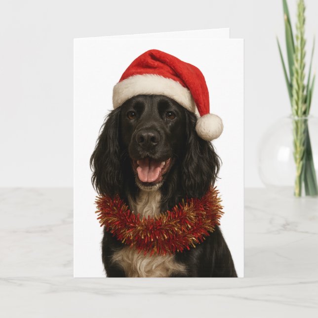 Tarjeta Black Sprocker / Springer Spaniel Christmas card (Anverso)