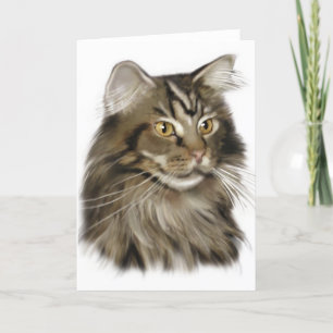 Tarjeta Black Tabby Maine Coon Cat