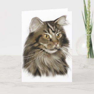 Tarjeta Black Tabby Maine Coon Cat