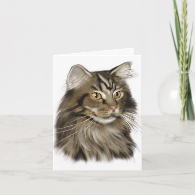 Tarjeta Black Tabby Maine Coon Cat (Anverso)