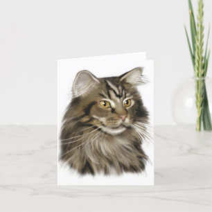 Tarjeta Black Tabby Maine Coon Cat