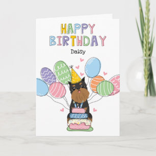 Tarjeta Black Tan Brussels Griffon Cropped Oars Birday
