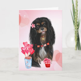 Tarjeta Black & Tan Cavalier Charles Spaniel Valentine
