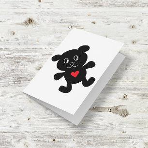 Tarjeta Black Teddy Bear Love