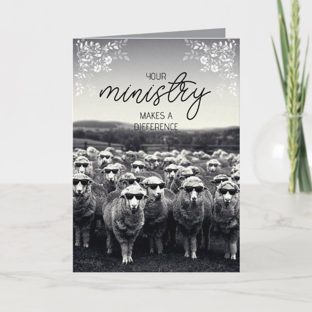 Tarjeta Black & White Humorous Pastor Appreciation Card (Anverso)