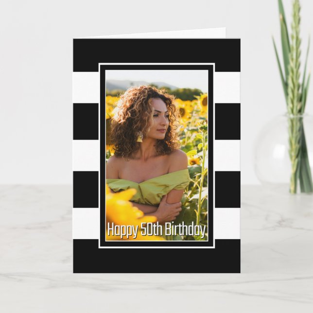 Tarjeta Black White Striped 50 años (Anverso)