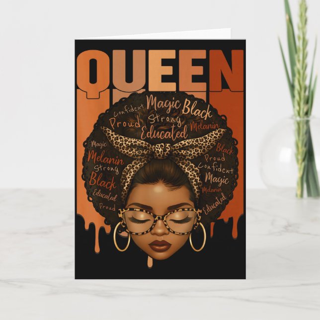 Tarjeta Black Woman Educated Strong Black History Month Gi (Anverso)