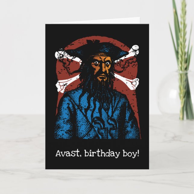 TARJETA BLACKBEARD DE PIRATA DE personalizable (Anverso)
