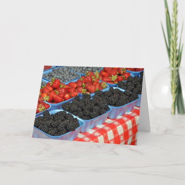 Tarjeta Blackberries y fresas (Anverso)