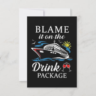Tarjeta BLAME en el paquete de bebidas