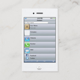 Tarjeta blanca adaptable profesional del iPhone