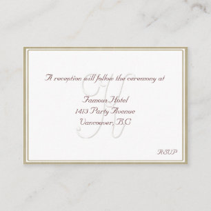Tarjeta blanca/beige del monograma de K del marco