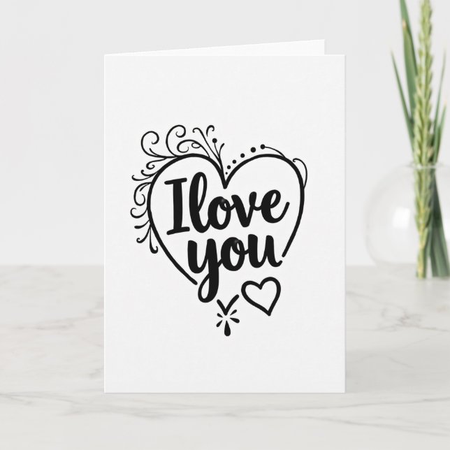 Tarjeta Blanca Clásica Te Amo Corazón (Anverso)