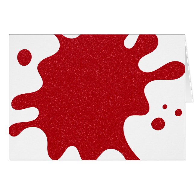 Tarjeta blanca con salpicadura roja de tomate pers (Anverso (Horizontal))
