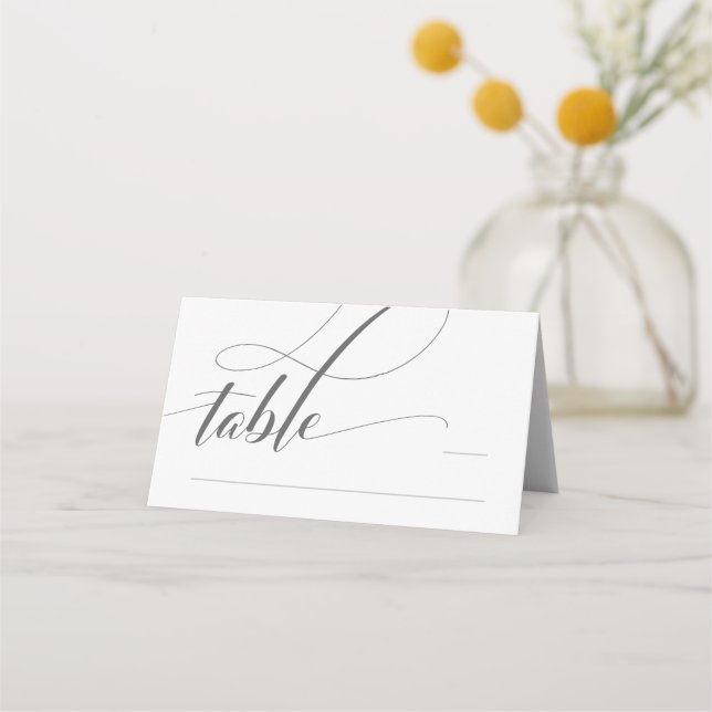 Tarjeta blanca de caligrafía minimalista plegada (Anverso)