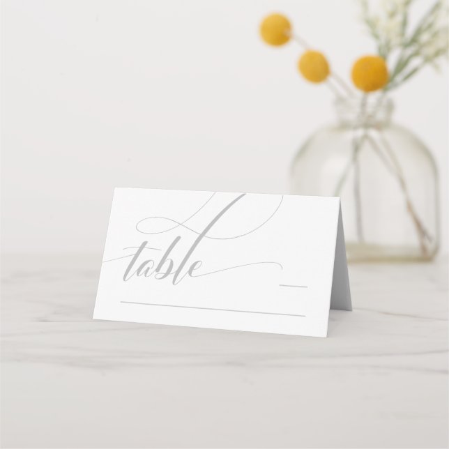 Tarjeta blanca de caligrafía minimalista plegada (Anverso)