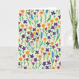 Tarjeta blanca de color floral brillante