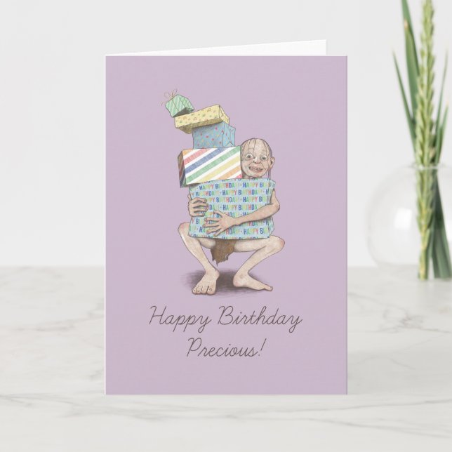 Tarjeta blanca de cumpleaños feliz (Lilac) (Anverso)