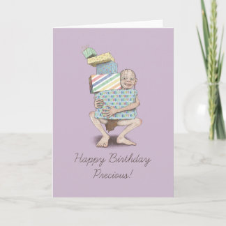 Tarjeta blanca de cumpleaños feliz (Lilac)