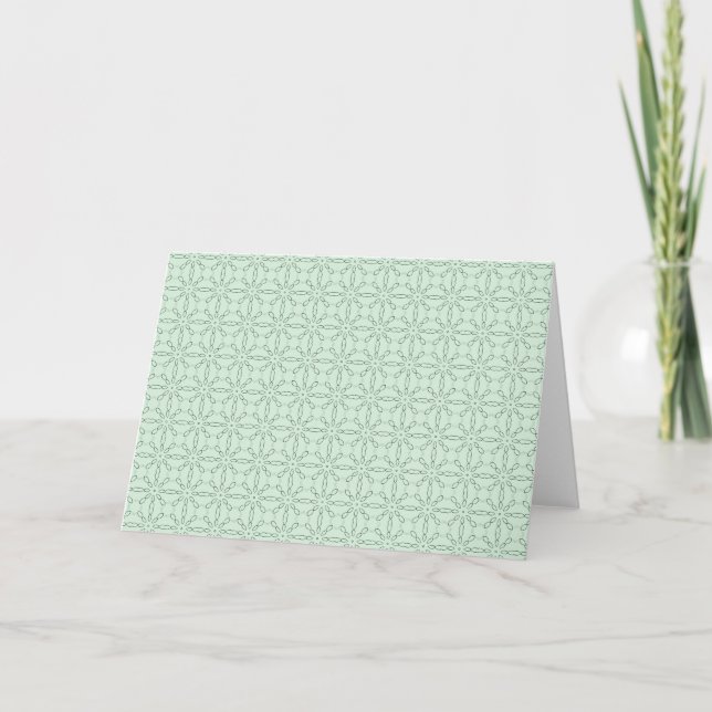 Tarjeta blanca de doodle verde suave (Anverso)