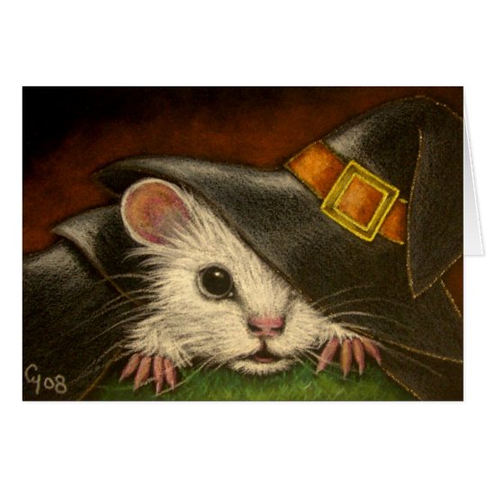 Tarjeta BLANCA de HALLOWEEN de la RATA