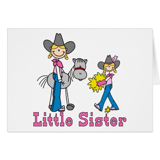Tarjeta blanca de hermanita de las chicas de los p (Anverso (Horizontal))