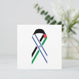 Tarjeta blanca de la bandera de Israel y Palestina