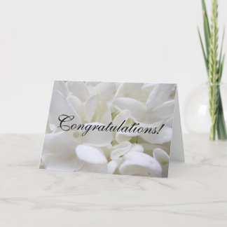 Tarjeta blanca de la "enhorabuena" del Hydrangea