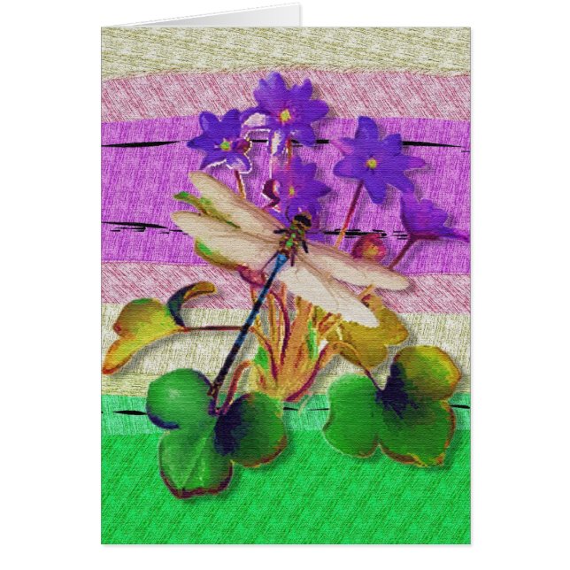 Tarjeta blanca de la libélula (Frente)