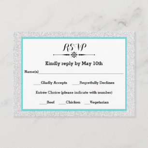 Tarjeta blanca de la respuesta de RSVP del marco