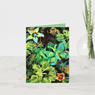 Tarjeta blanca de mariposa y flor Rodilius