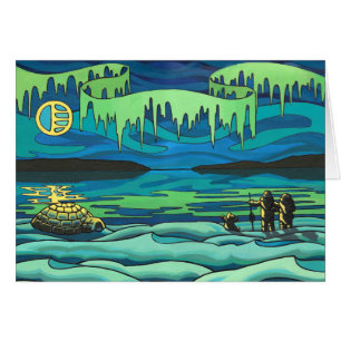 Tarjeta blanca de pintura ártica bellas tarjetas d