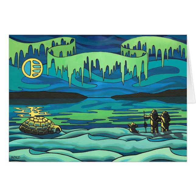 Tarjeta blanca de pintura ártica bellas tarjetas d (Anverso (Horizontal))