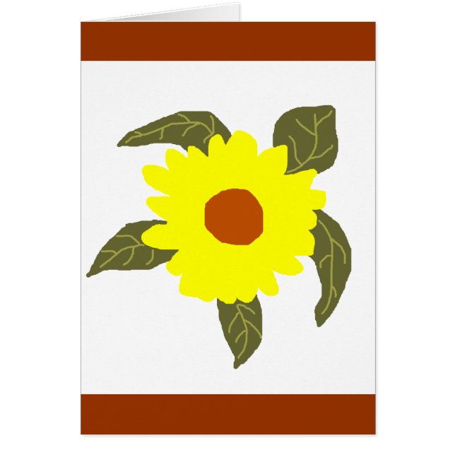 Tarjeta blanca de tortuga marina con flores de mar (Frente)