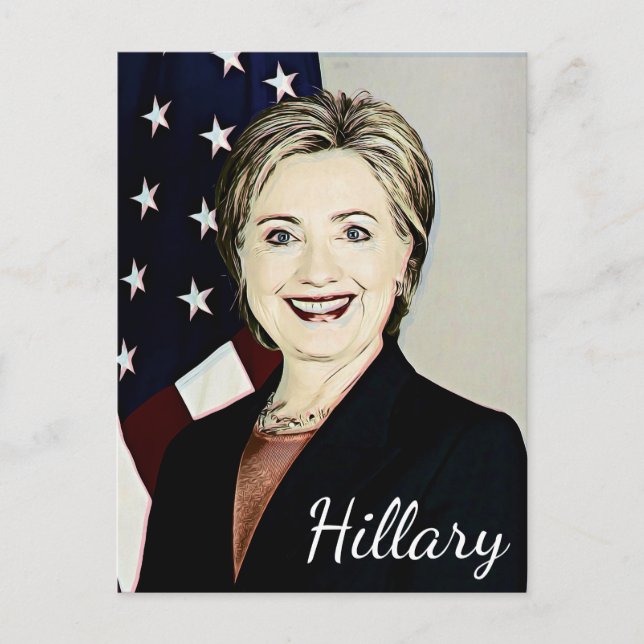 Tarjeta blanca del arte pop de Hilary Clinton Memo (Anverso)