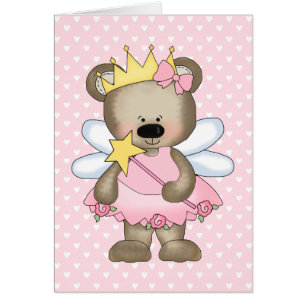 Tarjeta blanca del oso de la princesa