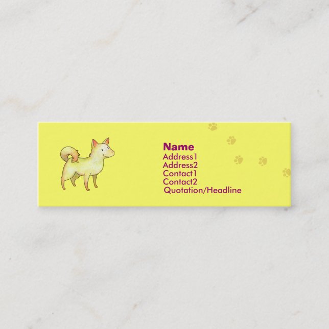 Tarjeta blanca del perfil del perro (Anverso)