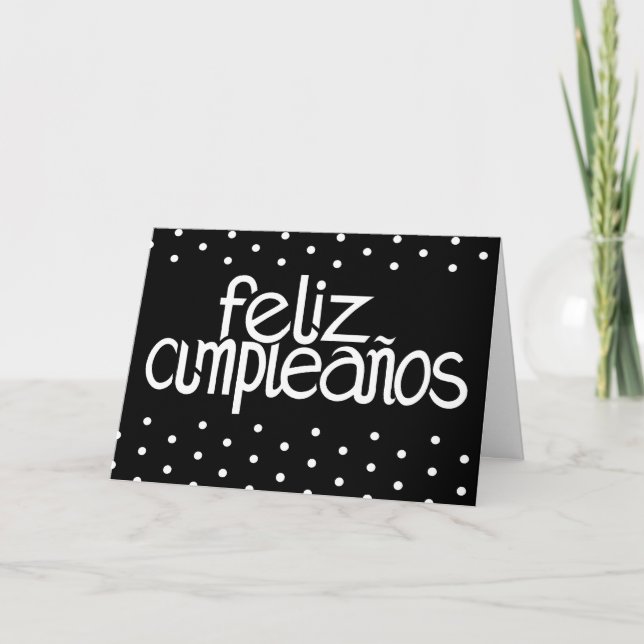 Tarjeta blanca Feliz cumpleaños (Anverso)